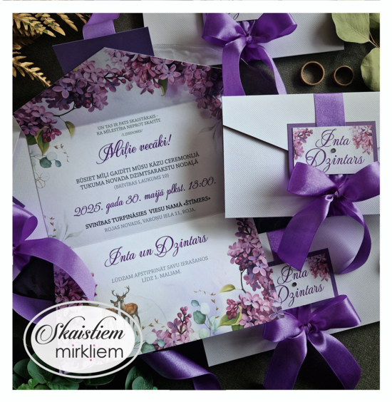 Kāzu ielūgums atverams Ceriņi