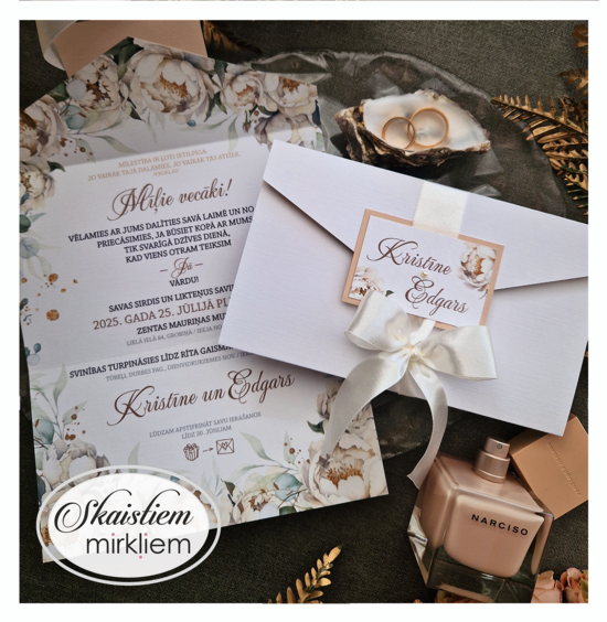 Kāzu ielūgums atverams Peonijas