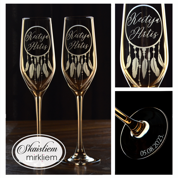 kāzu glāzes/dažādi dizaini