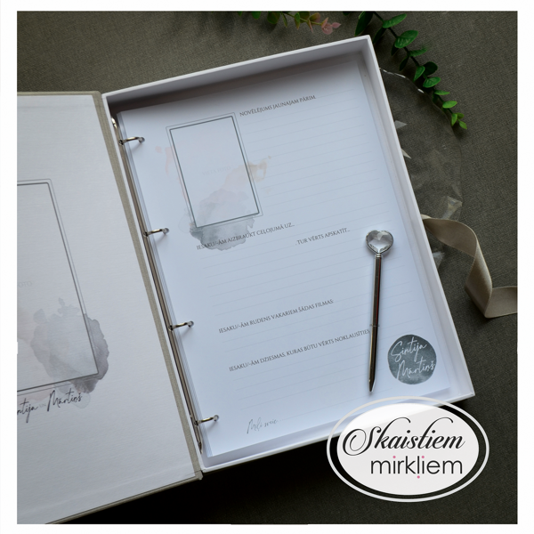 Kāzu viesu grāmatas personalizetā viesu lapa ar vietu MINI izmēra bildei